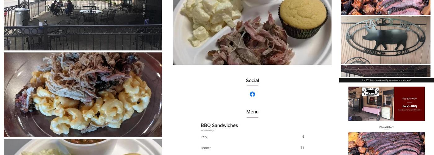 Jack's BBQ Menu