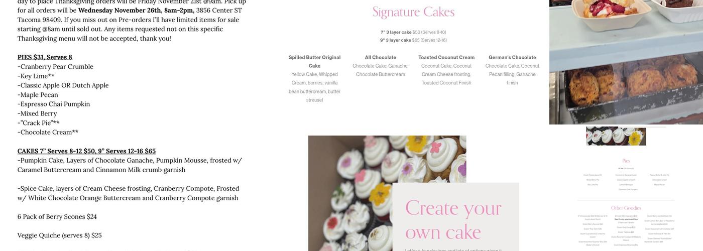 Spilled Butter Desserts Menu