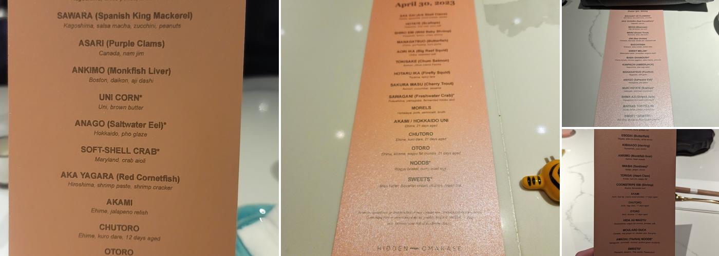 Hidden Omakase Menu