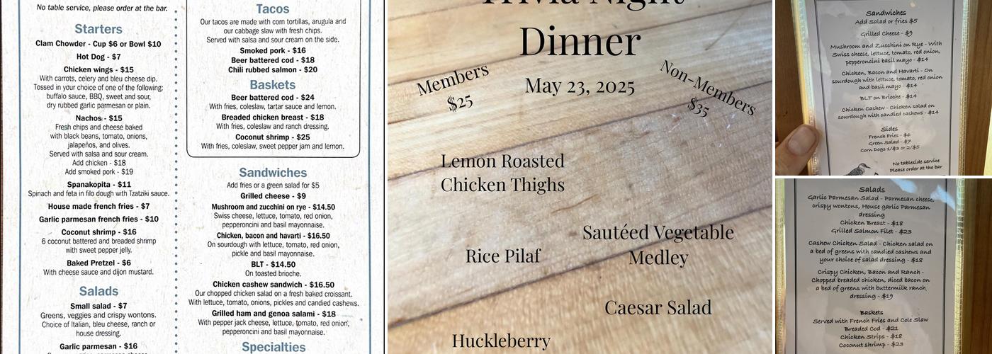 Sandpiper Cafe Menu