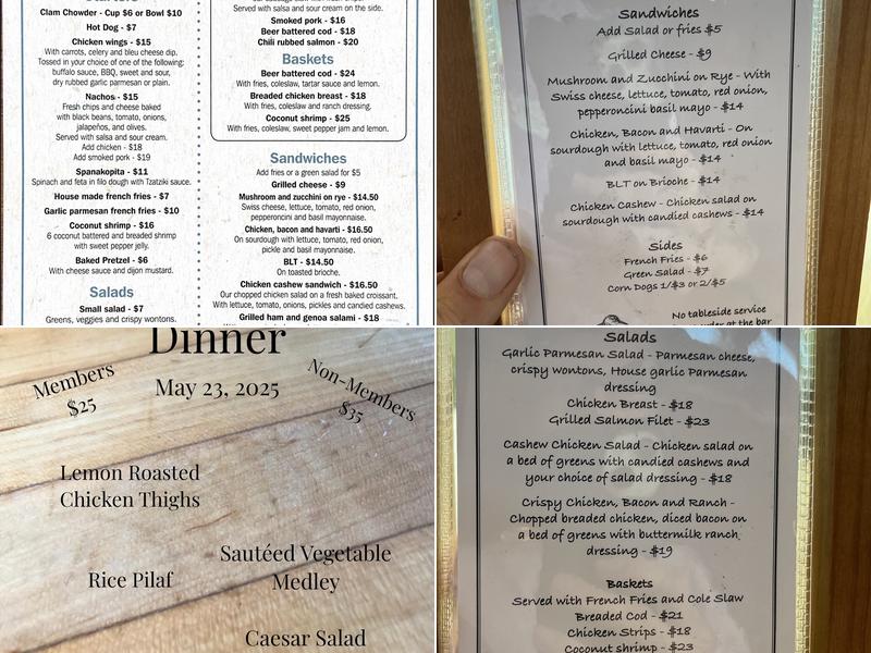 Sandpiper Cafe Menu