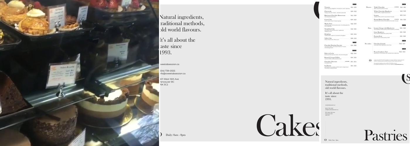 Sweet Obsession Menu