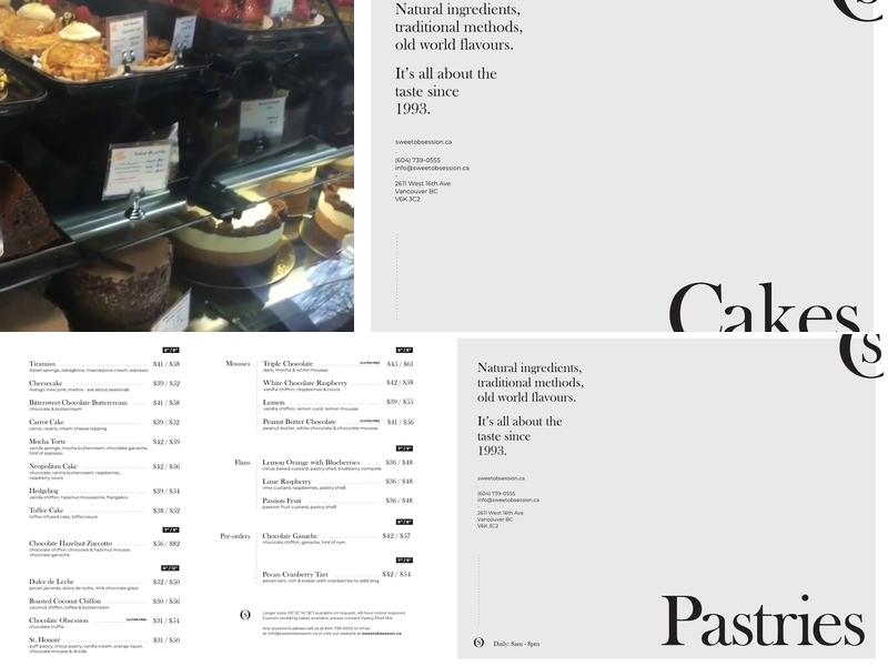Sweet Obsession Menu