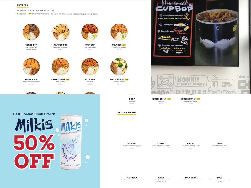 Cupbop - Korean BBQ in a Cup Menu