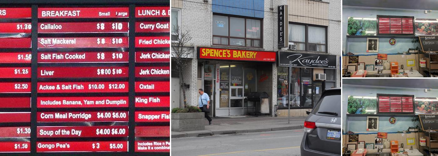 Spence's Bakery Menu