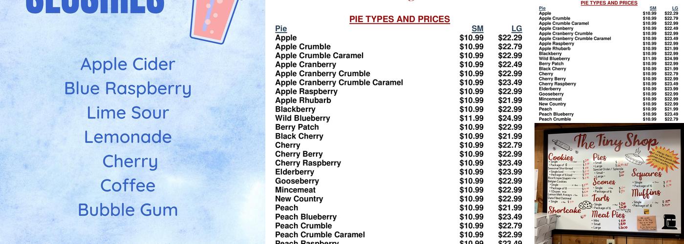 Tiny Shop Bakery Menu