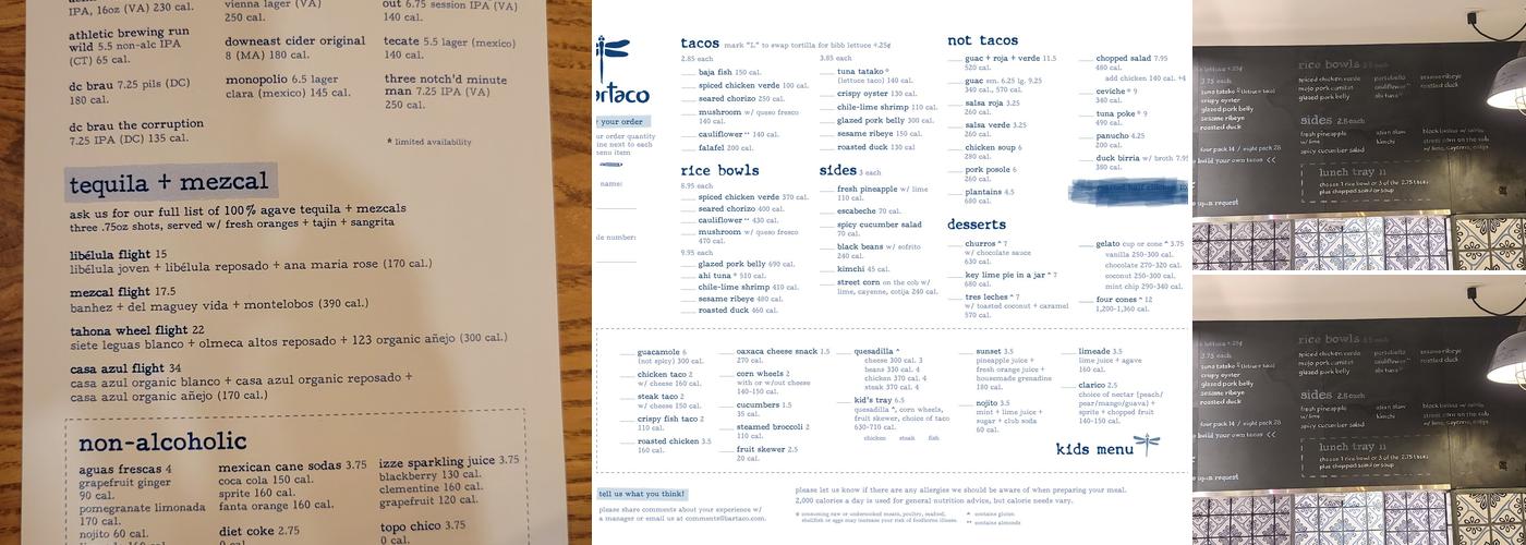 bartaco Menu