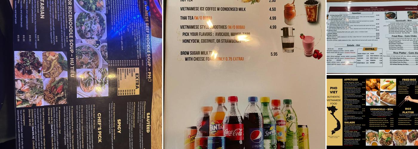 Pho Viet Menu