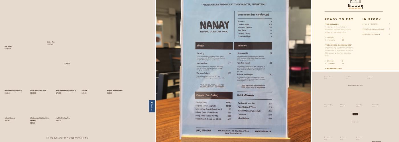 Nanay Kitchen Menu