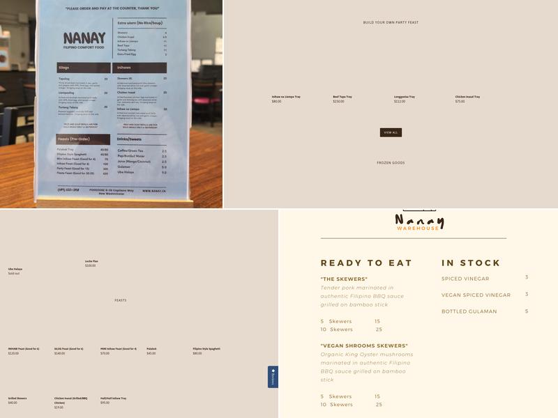 Nanay Kitchen Menu