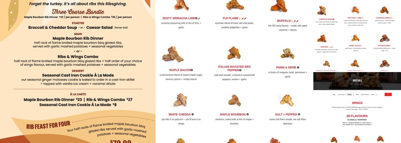 WINGS - Tsawwassen Menu