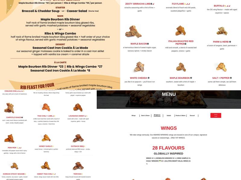 WINGS - Tsawwassen Menu