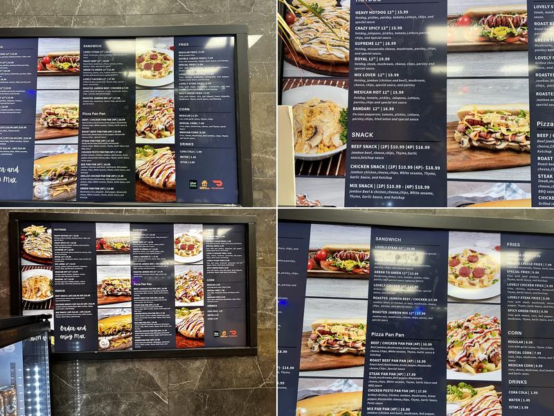 Max Sandwich Menu