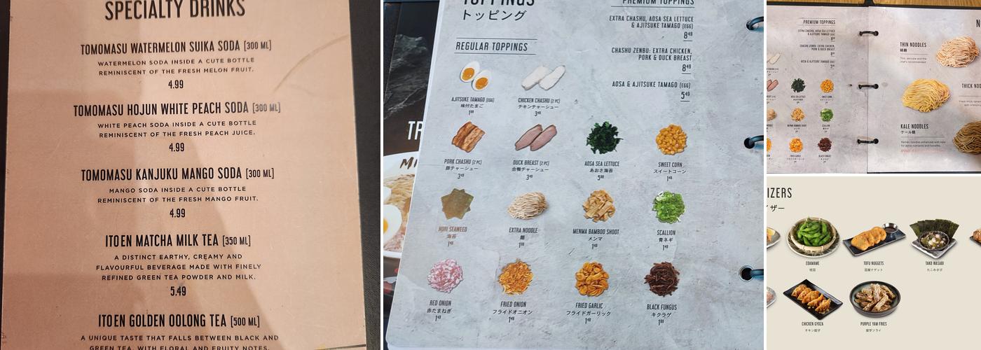 Midori Ramen Menu