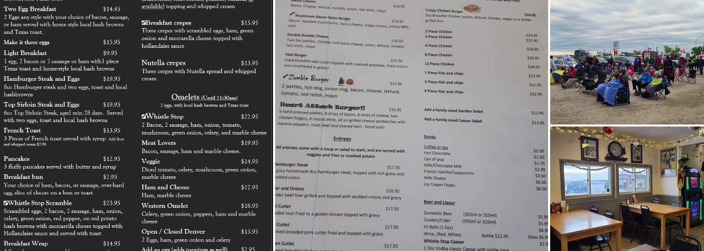 Whistle Stop Cafe, Mirror Pizza and Pasta Menu