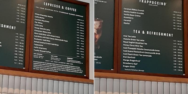 Starbucks Menu