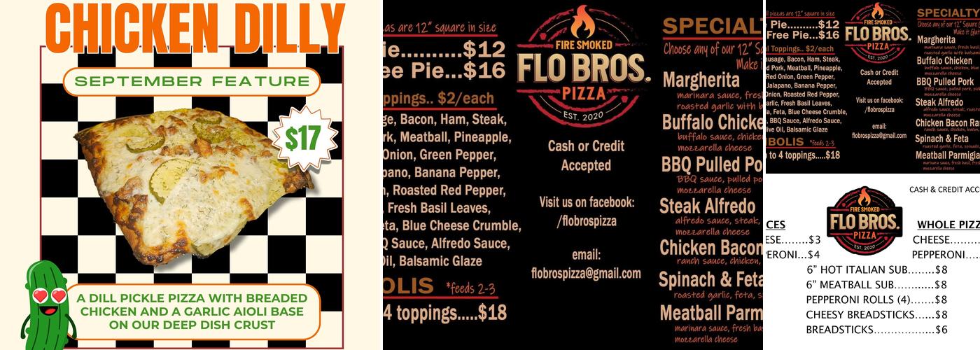 Flo Bros. Fire Smoked Pizza Menu