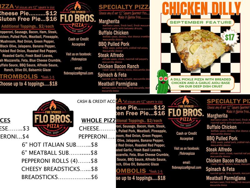 Flo Bros. Fire Smoked Pizza Menu