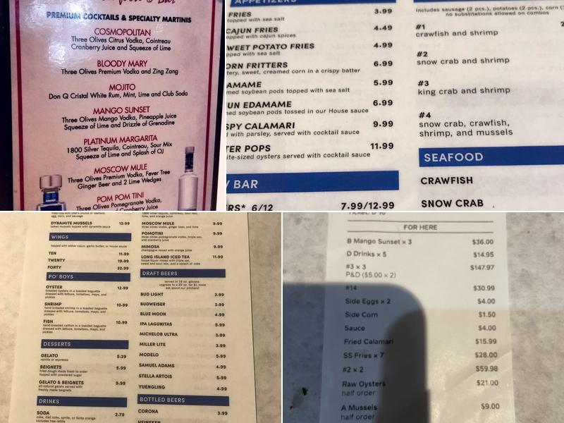 Cajun And Crustaceans Menu