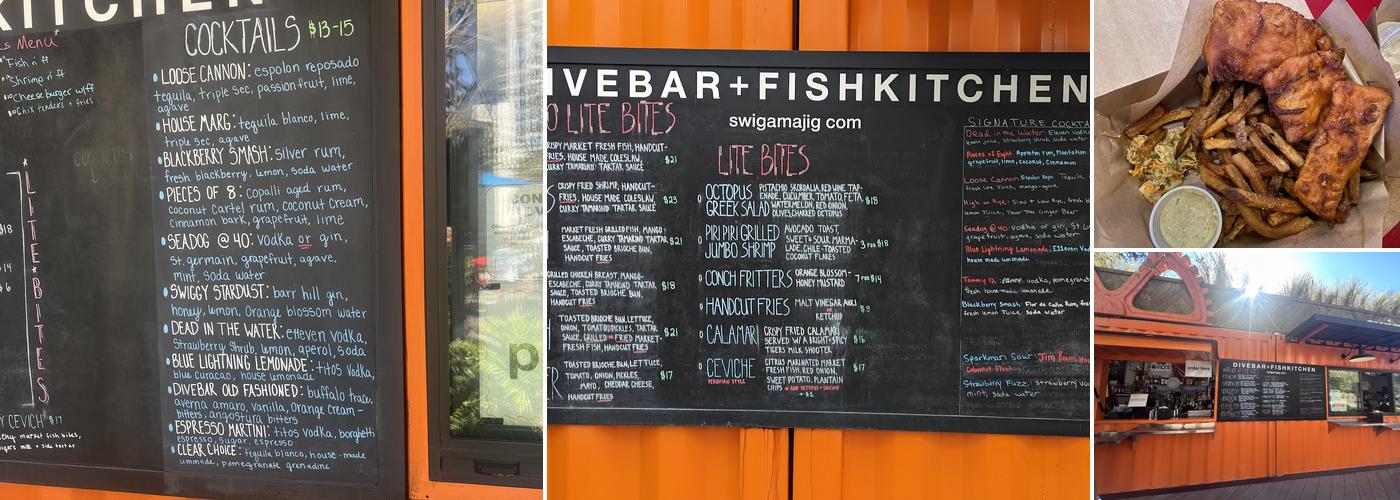 Divebar + Fishkitchen Menu
