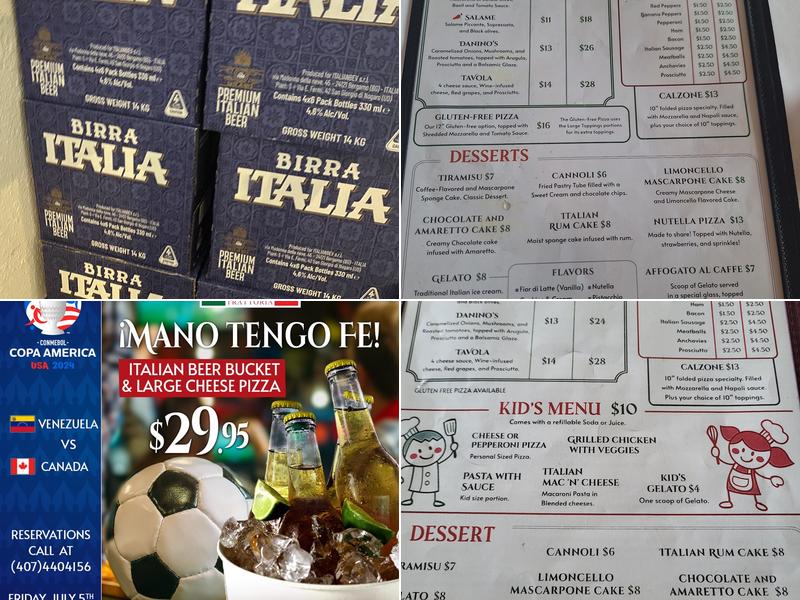 Daninos trattoria Menu