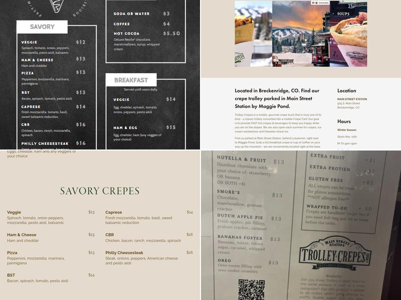 Trolley Crepes Menu