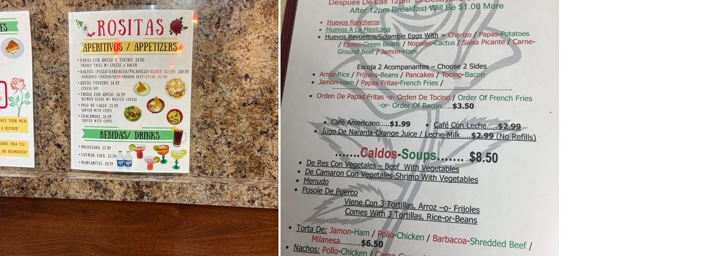 Tacos Los Rochas Menu