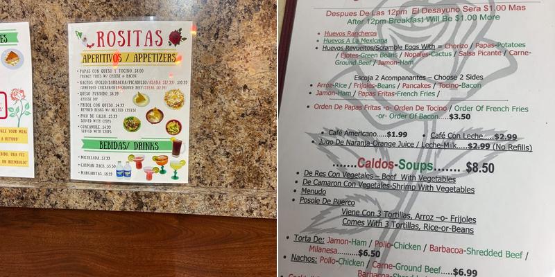 Tacos Los Rochas Menu