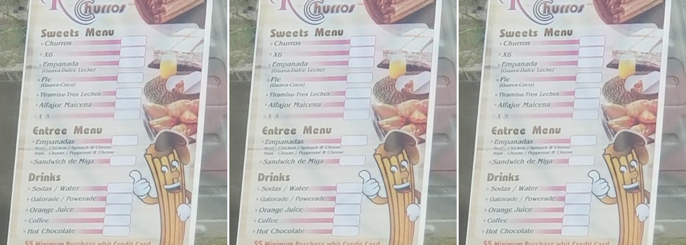 Karina’s Churros Menu