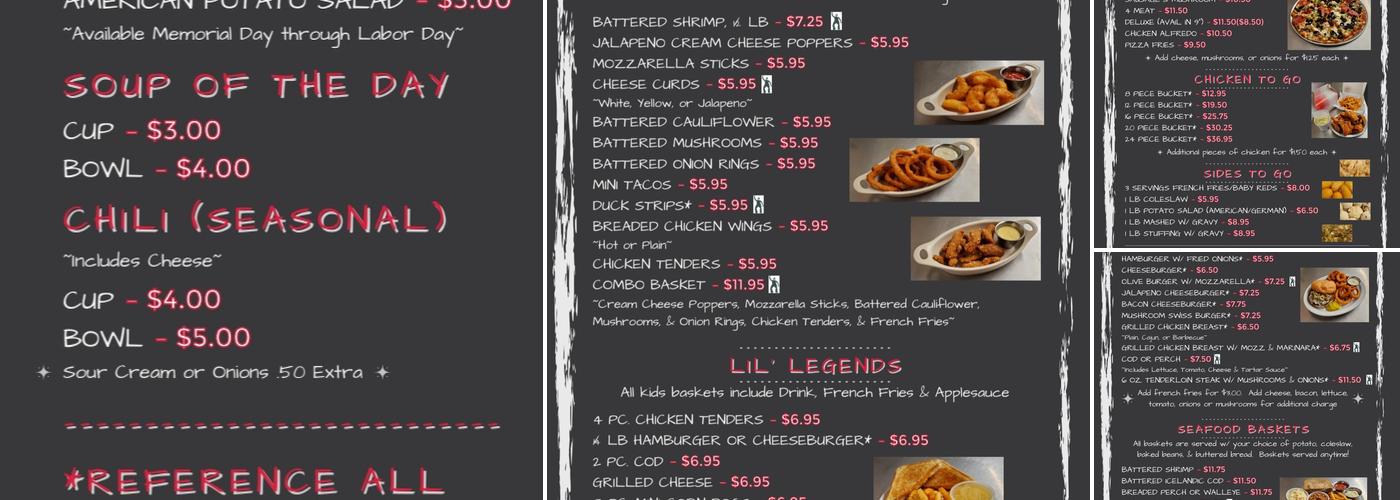 Legends Trailside Menu