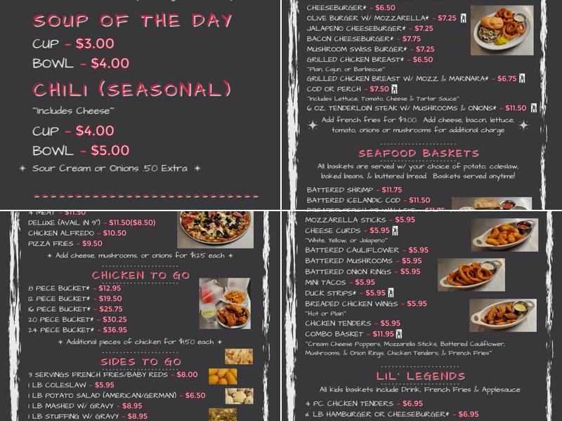 Legends Trailside Menu