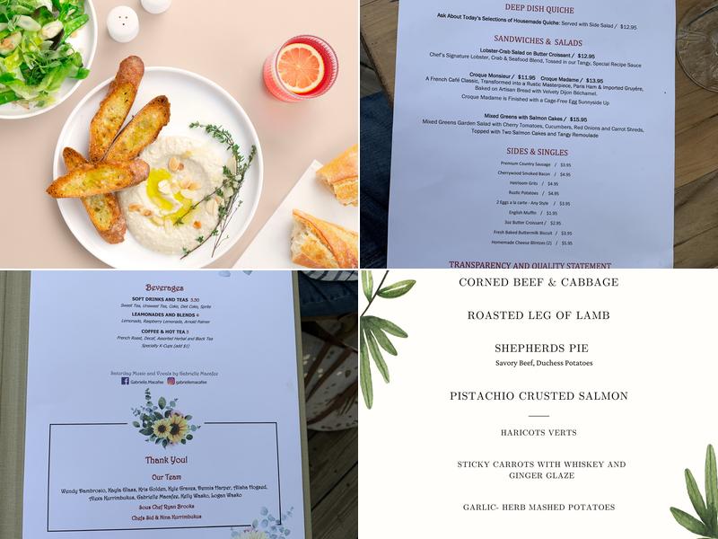 Paris and Company Menu