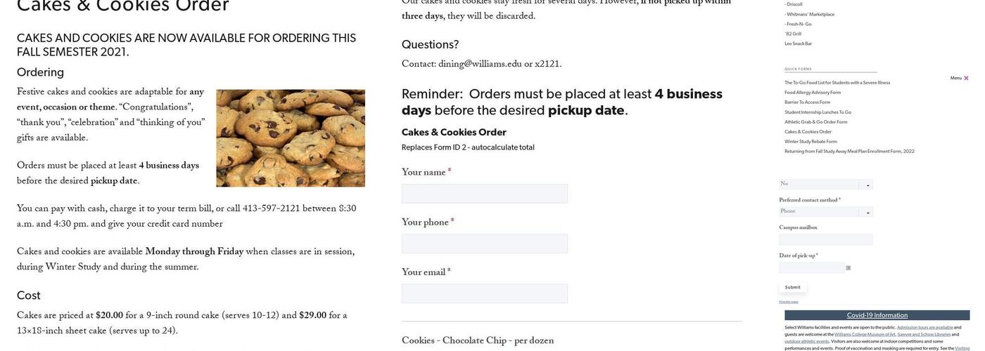 Driscoll Dining Hall Menu