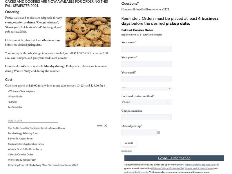 Driscoll Dining Hall Menu