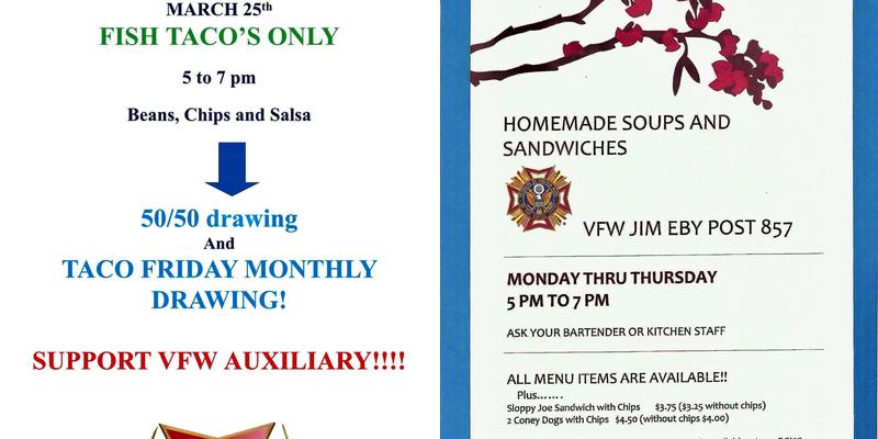 Veterans of Foreign Wars Menu