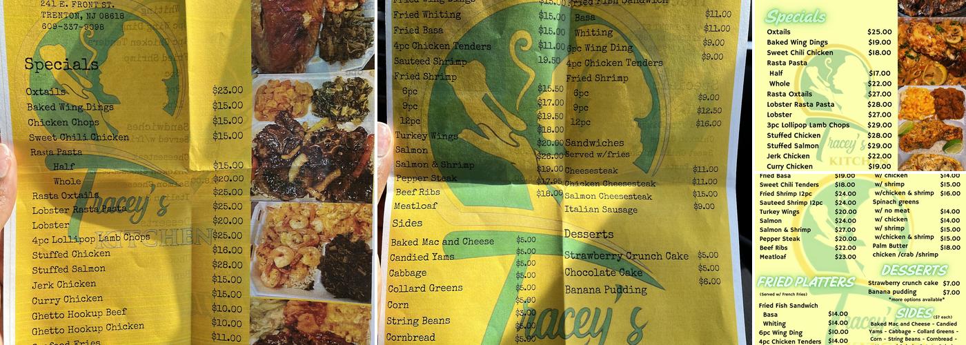 Tracey's Kitchen LLC Menu