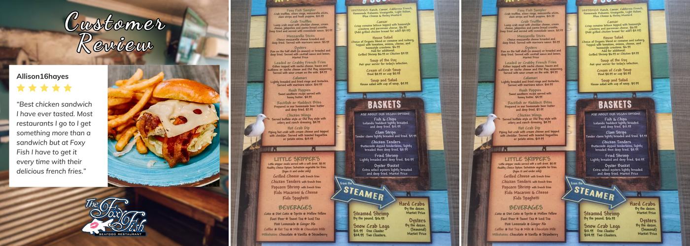 Charlotte Hall Menu