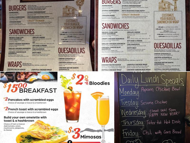 Crazy J's Bar & Grill Menu