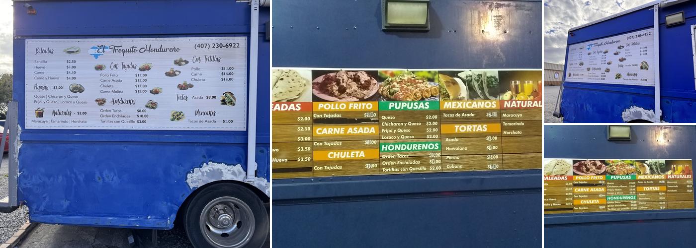 El Troquito Hondureno Menu