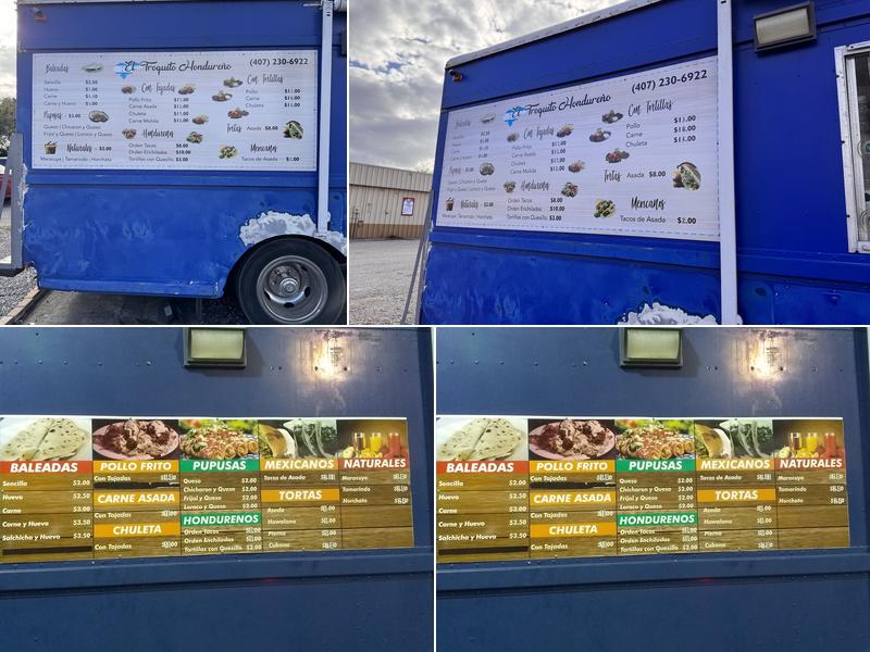 El Troquito Hondureno Menu