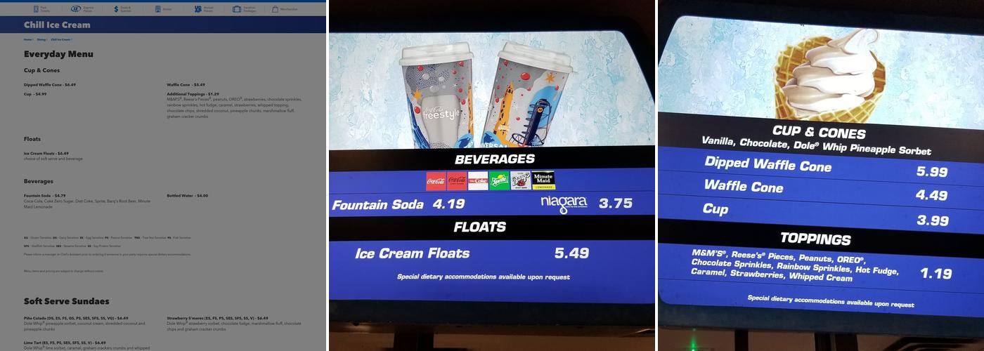 Chill Ice Cream Menu