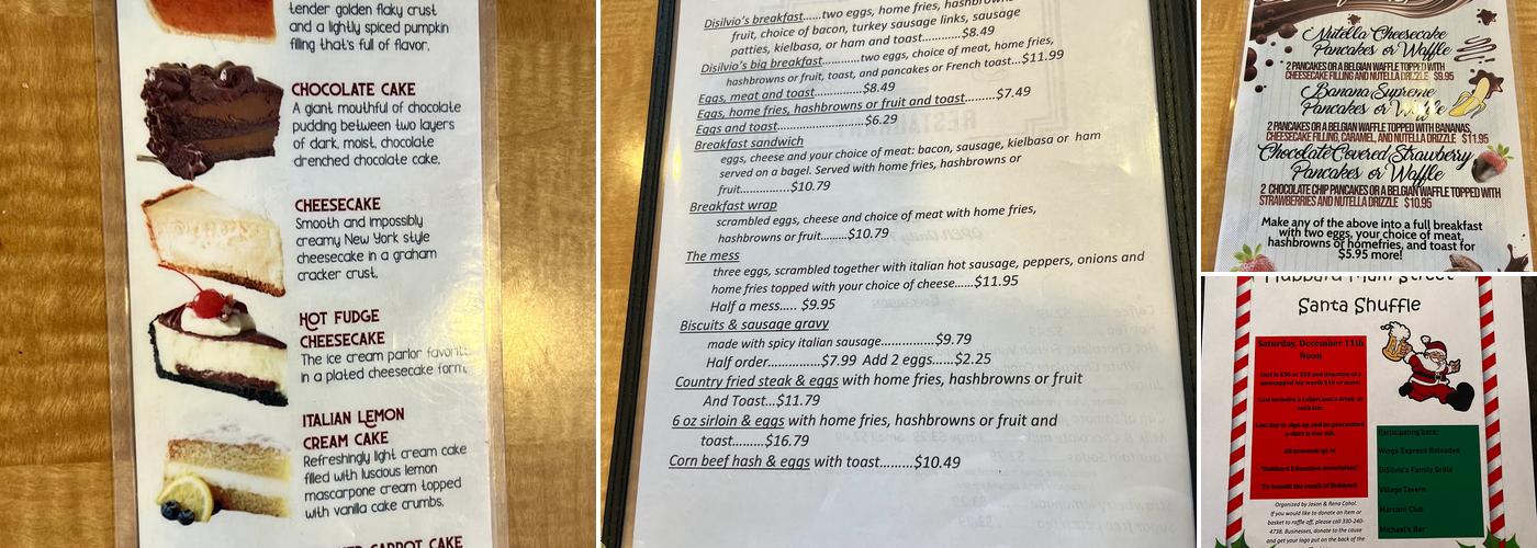 Disilvio’s Family Restaurant Menu