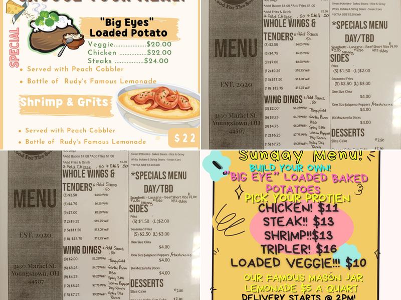 KJ's Food For The Soul Menu