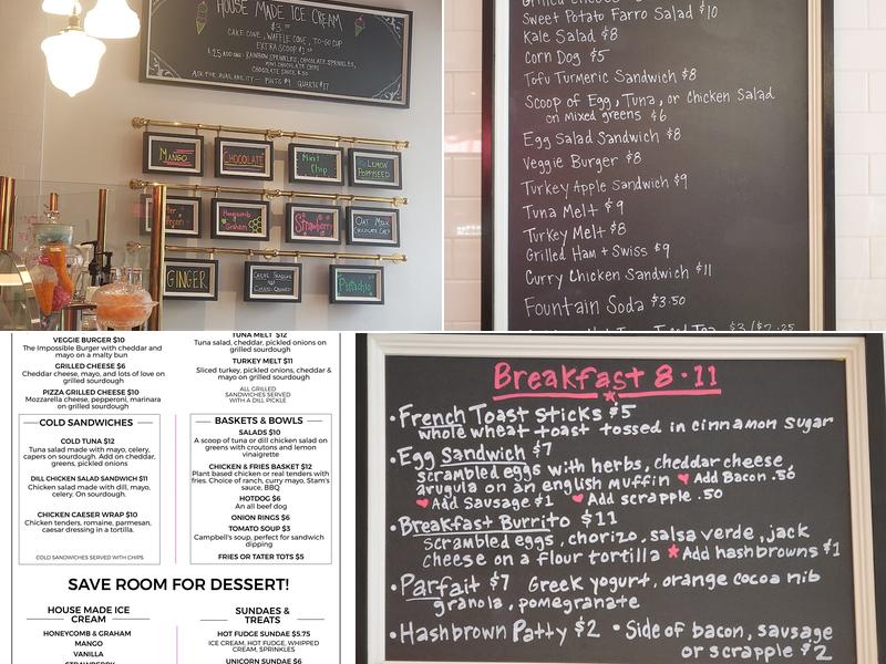 Stam's Luncheonette Menu