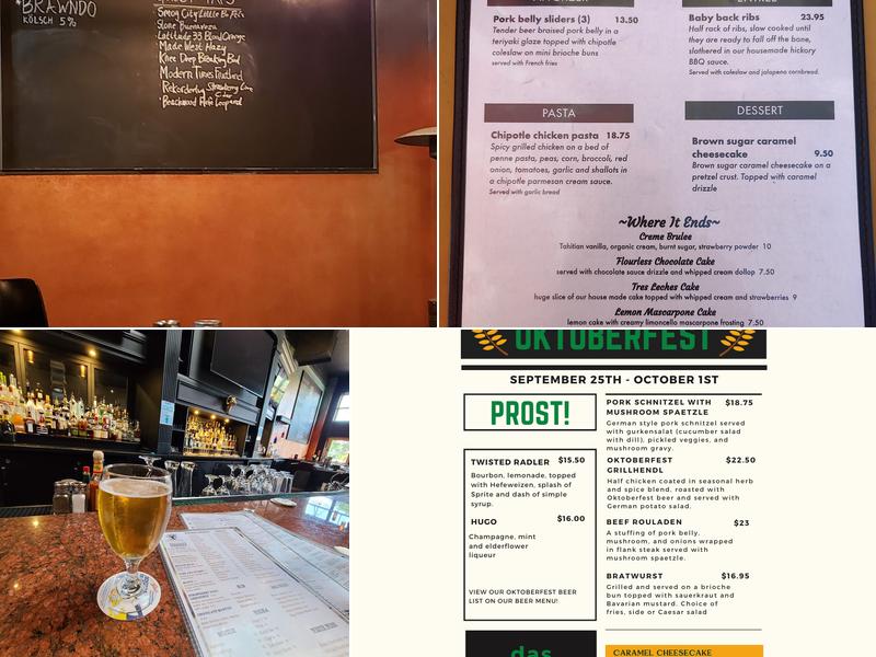 Twisted Oak Tavern Menu