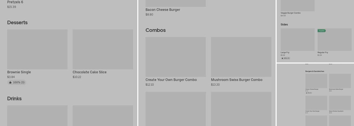 The Burger Experience Menu