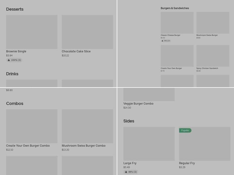 The Burger Experience Menu