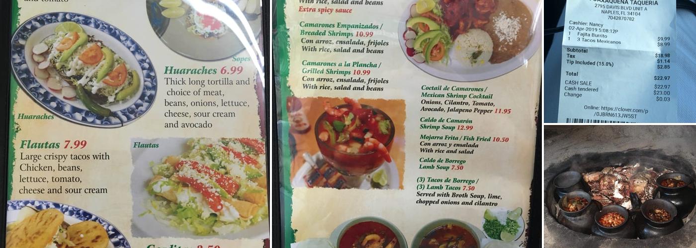 Taqueria La Mixteca Menu