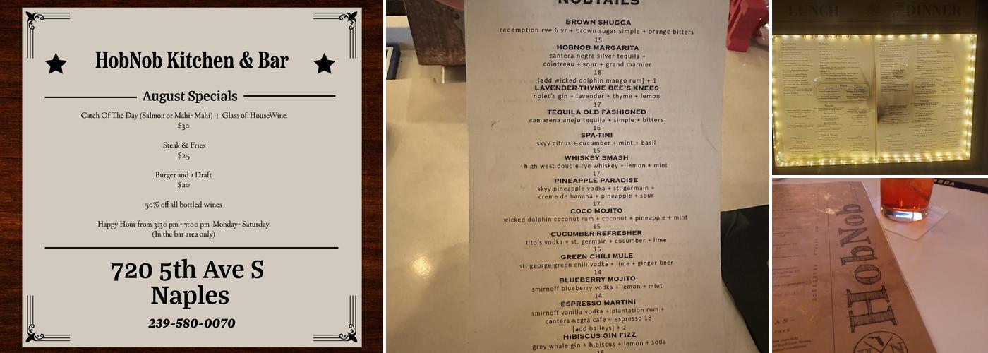 Hob Nob Menu