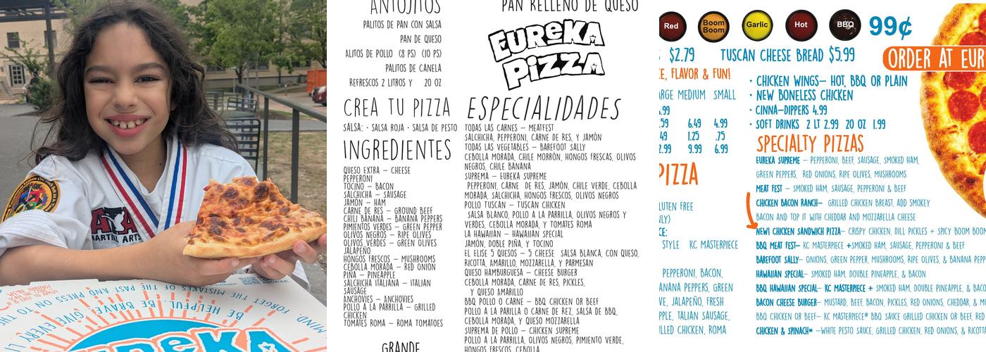 Eureka Pizza Menu
